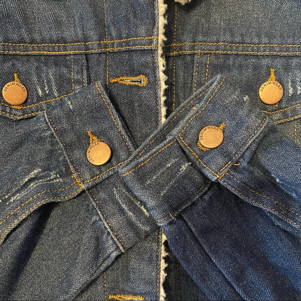 Trucker Jacket Blue Denim Sherpa Lined Women’s Size XL Ashley Vintage Charm - Picture 8 of 11